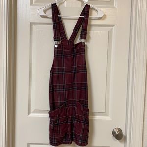 Purple Plaid Overalls